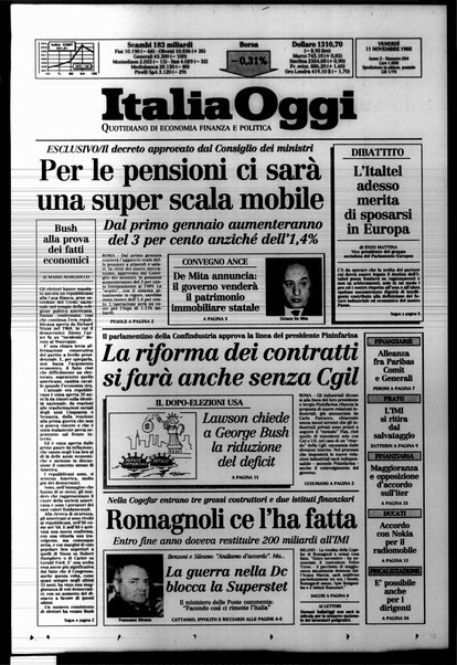 Italia oggi : quotidiano di economia finanza e politica